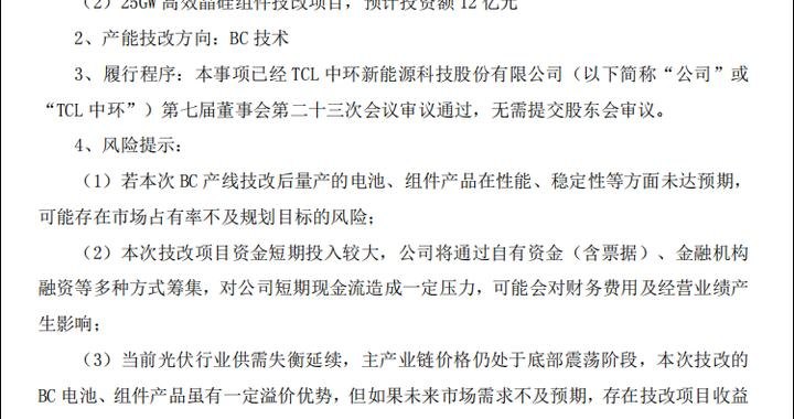 TCL中环26亿技改背后:BC组件接棒TOPCon